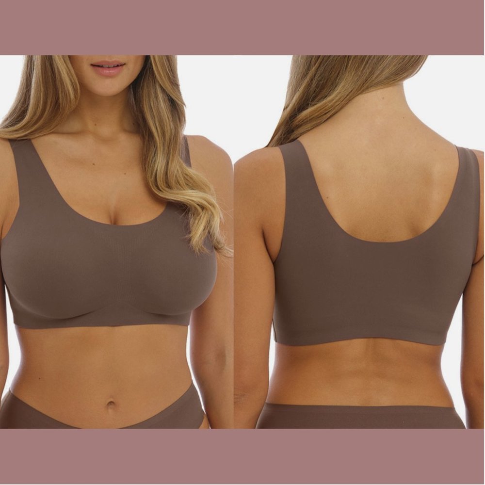 NWT $65 Fantasie‎ [ Medium ] Smoothease Wireless Bralette in Coffee Roast